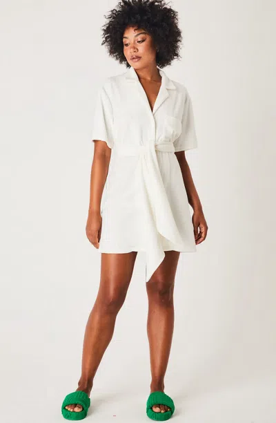 Summi Summi Terry Shirt Dress With Tie White