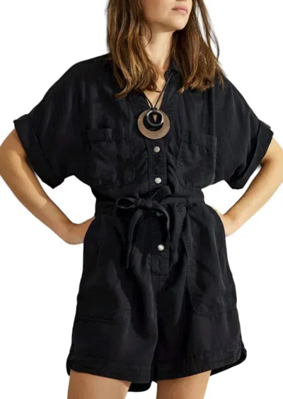 Summum Breezy Playsuit Romper In Black