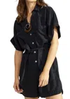Summum Breezy Tencel Playsuit In Black In Black