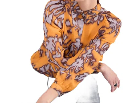 Summum Button Dwon Blouse In Orange