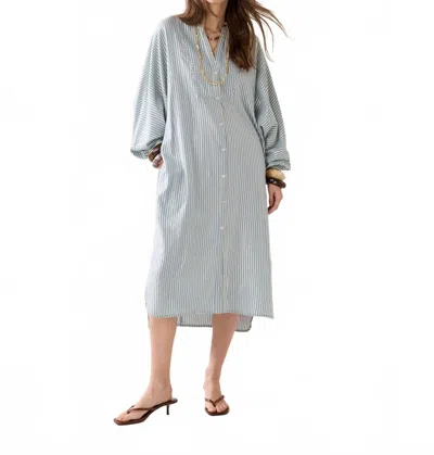 Summum Caftan Dress In Blue In Gray