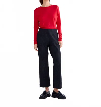 Summum Crewneck Long Sleeve Top In True Red