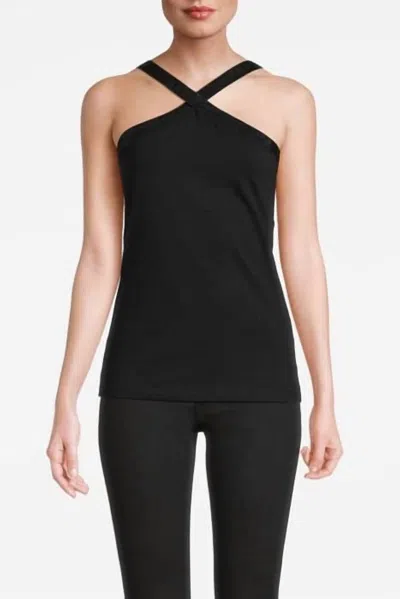Summum Cross Band Singlet Top In Black
