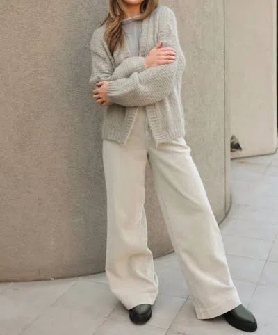 Summum Flared Corduroy Pant In Frosted Sage In White