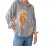 Summum Flowers & Stripes Blouse In Multi In Blue
