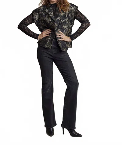 Summum Jacquard Gilet Vest In Black In Multi