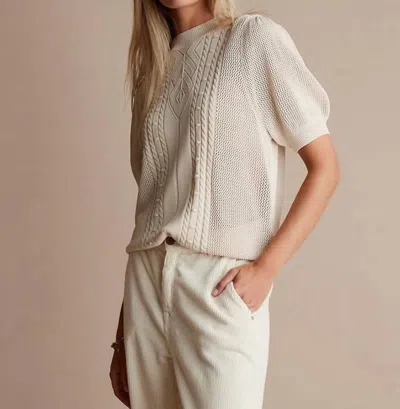 Summum Knitted Short Sleeve In Cream In White