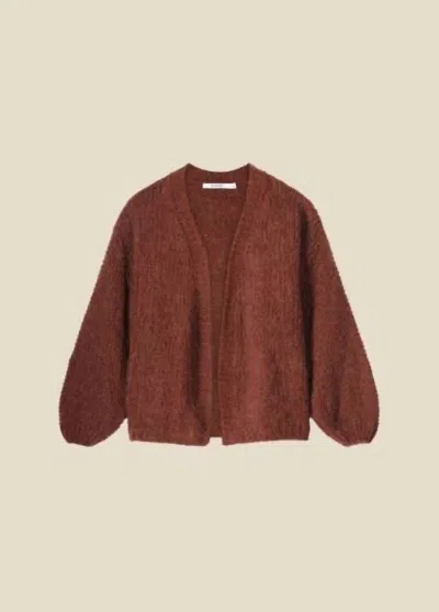 Summum Oversized Cardigan Mohair Blend Knit-cherry In Red