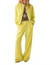 Summum Pleated Trouser In Uni In Yellow