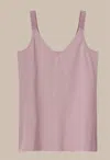 SUMMUM REVERSIBLE COTTON ELASTANE SINGLET IN ROSE QUARTZ