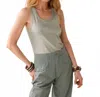 Summum Rib Tank Top In Green In Green