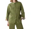 Summum Safari Floral Lining Jacket In Combat Green In Green