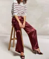 Summum Satin Trousers In Red Grape In Multi
