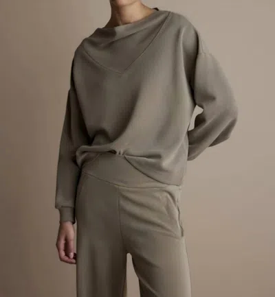 Summum Scuba Washed Modal Sweatshirt In Clay In Grey