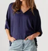 Summum Short Sleeve Silky Touch Top In Navy Noir In Blue