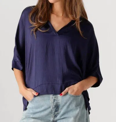 Summum Short Sleeve Silky Touch Top In Navy Noir In Blue