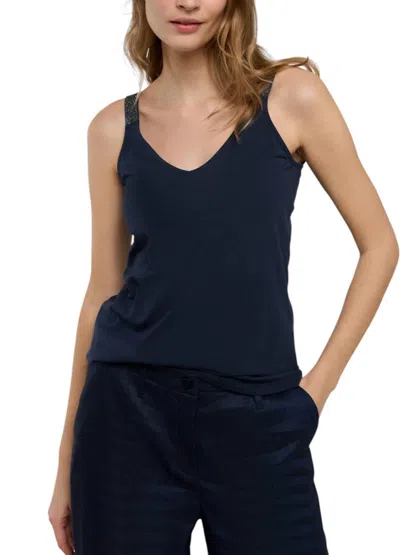 Summum Singlet Reversible Tank Top In Night Sky In Blue