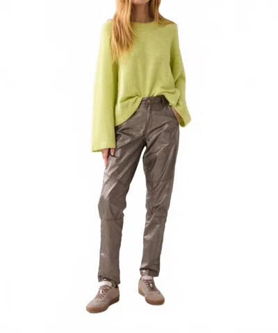 Summum Tapered Metallic Pant In Grey In Brown