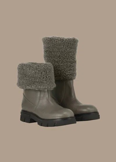Summum Teddy Boots In Clay In Gray