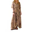 Summum Tie Dye Maxi Kaftan Dress In Multi In Brown