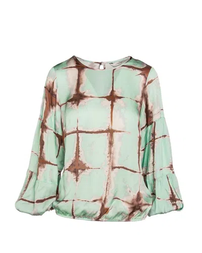 Summum Tie Dye Top In Green In Multi