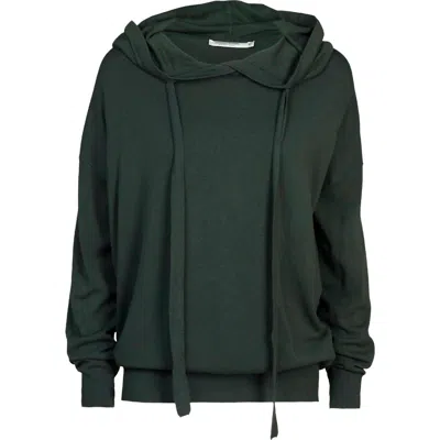 Summum Women's Basic Knit Hooded Sweater In Deep Green