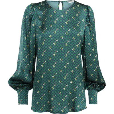 Summum Women's Bits And Rounds Top In Forest Green In Multi