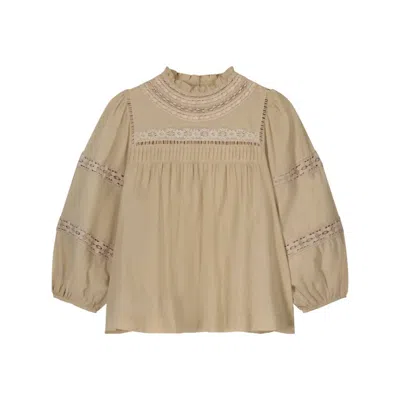 Summum Women's Cotton Voile Top In Alpaca In Blue