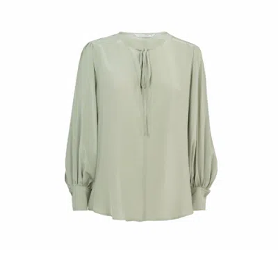Summum Women Fluid Long Sleeves Top In Eucalyptus In Green