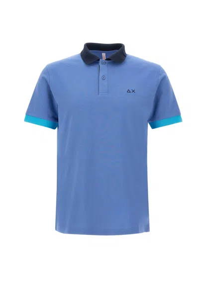 Sun 68 3 Colours Cotton Polo Shirt In Blue