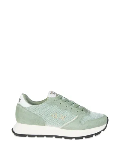 Sun 68 Ally Glitter Lace-up Sneakers In Green