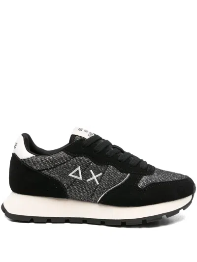 Sun 68 Ally Glitter Sneakers In Black