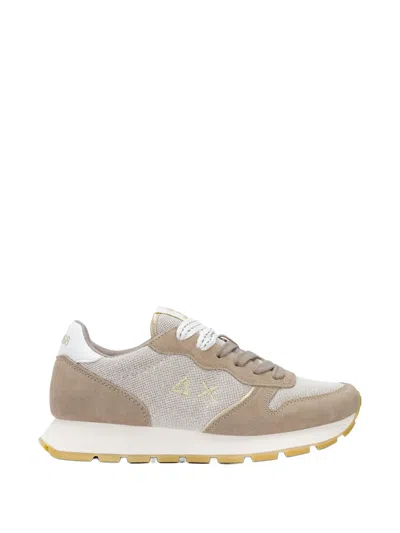 Sun 68 Ally Suede Logo Sneakers In Neutral