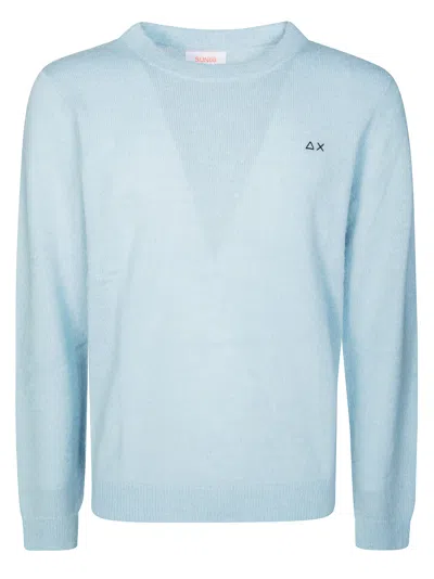 Sun 68 Alpaca Knit Sweater For Men - Fw25 Collection In Blue