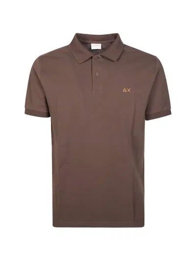 Sun 68 Bandana-collar Polo Shirt In Brown