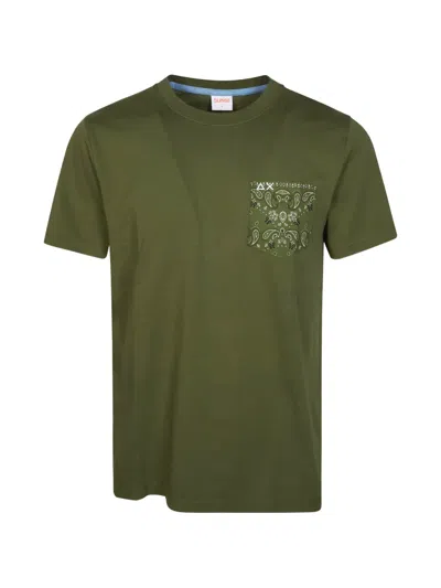 Sun 68 Bandana-pocket T-shirt In Green