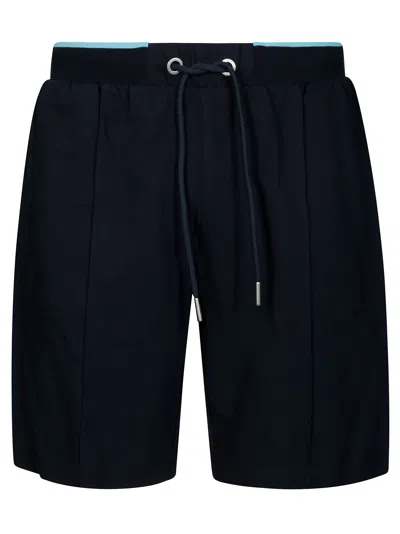 Sun 68 Bermuda In Piquet Con Bande Sottili In Blue