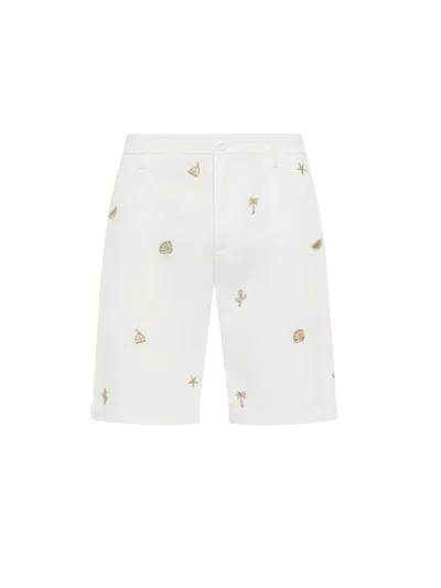Sun 68 Bermuda Man Sun68 - Short Chino Embroidery - White