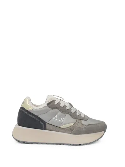 Sun 68 Big Ally Teddy Platform Panelled Sneakers In Gray