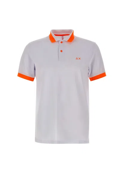 Sun 68 Polo T-shirt With Front Logo In White