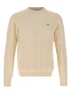 Sun 68 Cable-knit Logo Sweater In Neutral