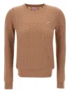 Sun 68 Cable-knit Sweater In Brown