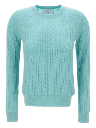 Sun 68 Cable-knit Sweater In Green
