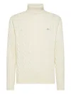 Sun 68 Cable-knit Turtleneck Sweater In White