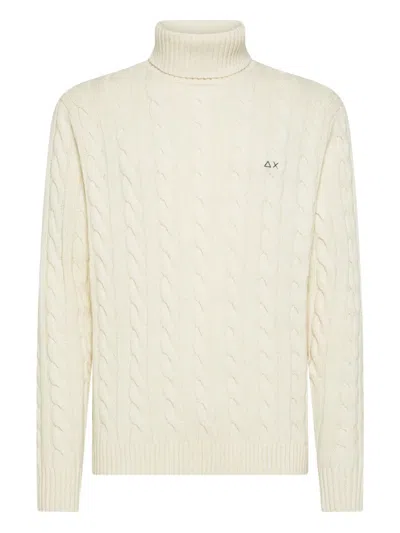 SUN 68 CABLE-KNIT TURTLENECK SWEATER