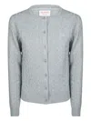 Sun 68 Cable Round-neck Cardigan In Gray