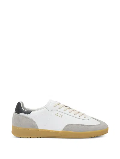 Sun 68 California Sun Panelled Leather Sneakers In White