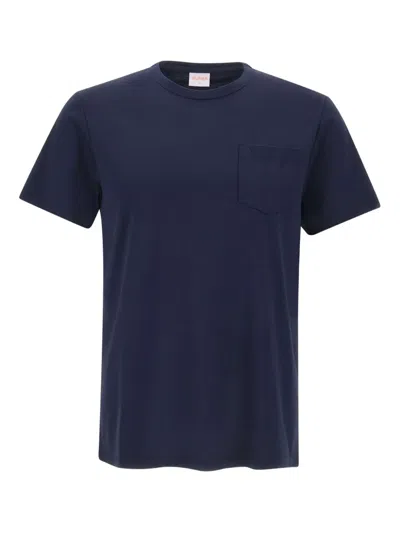 Sun 68 Chest-pocket Cotton T-shirt In Blue