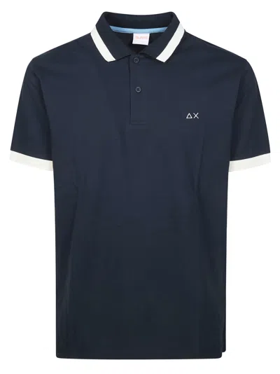 Sun 68 Contrast Trim Polo For Men In Blu