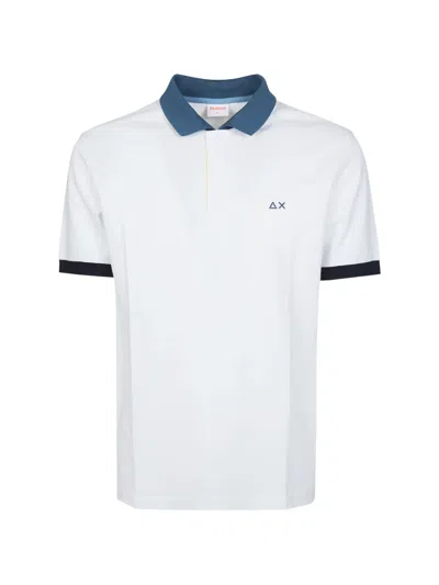 Sun 68 Contrast-collar Polo Shirt In White